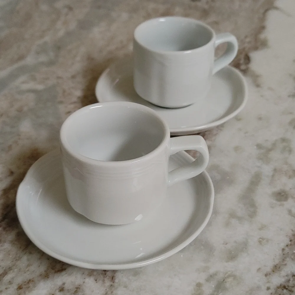 Vintage 4 Pcs White Bareuther Bavaria Demitasses Cup & Saucer